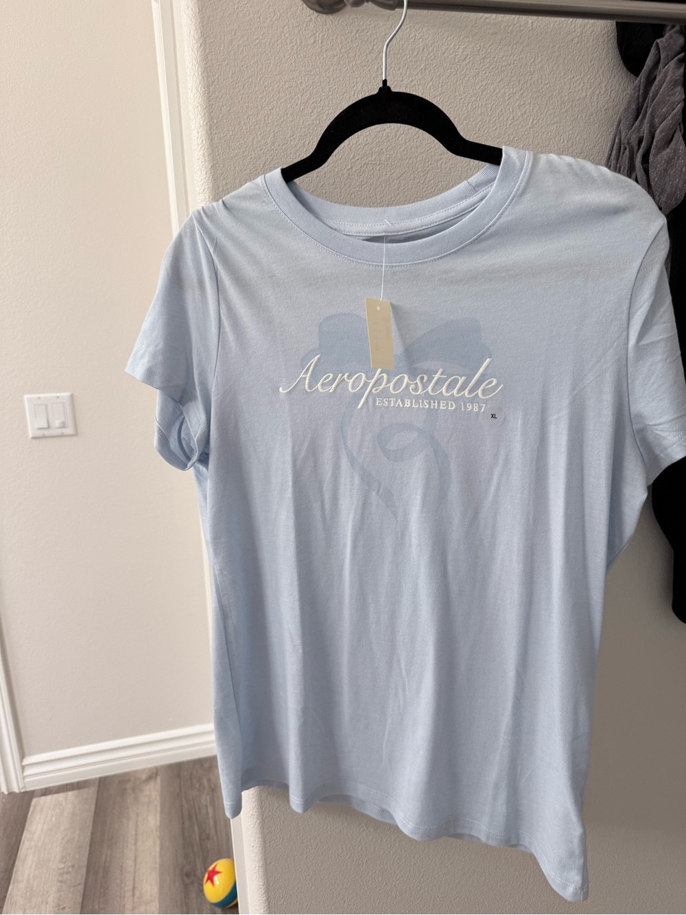 Aeropostale Powder Blue Script Logo Tee